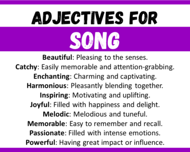 20+ Best Words to Describe Song, Adjectives for Song