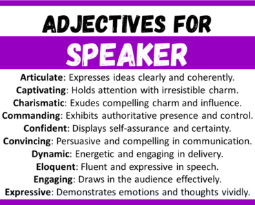 20+ Best Words to Describe Speaker, Adjectives for Speaker