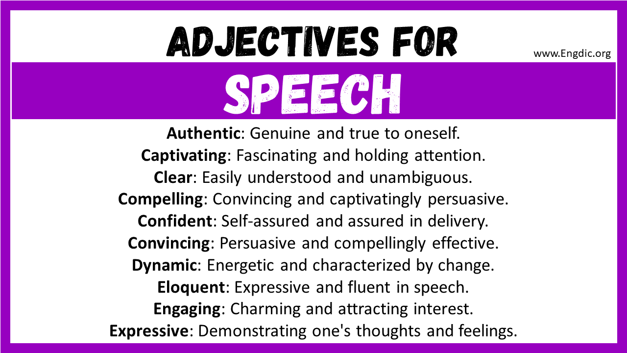 Adjectives for Speech