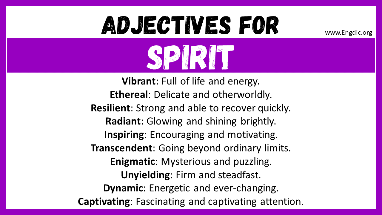 Adjectives for Spirit