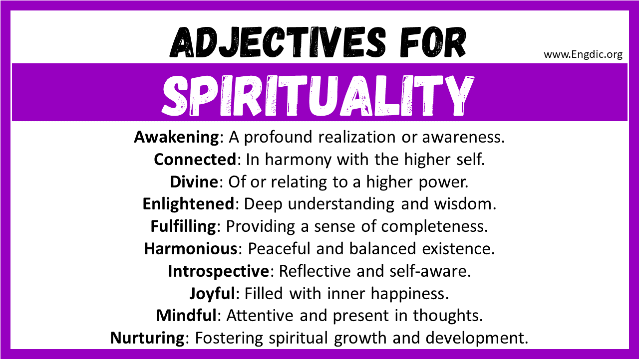 Adjectives for Spirituality