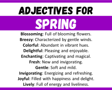 20+ Best Words to Describe Spring, Adjectives for Spring