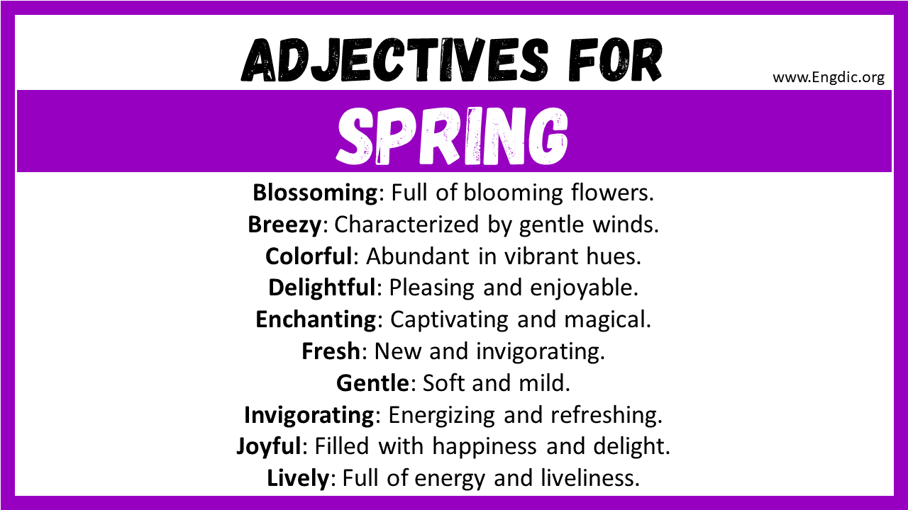 Adjectives for Spring