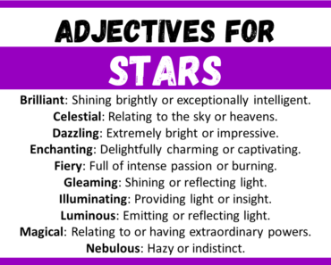 20+ Best Words to Describe Stars, Adjectives for Stars