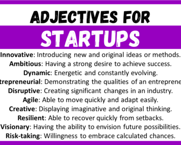 20+ Best Words to Describe Startups, Adjectives for Startups