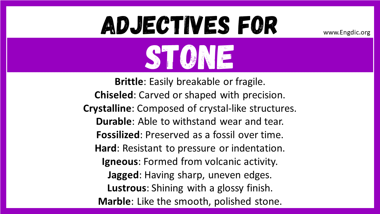Adjectives for Stone