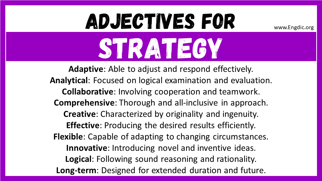 Adjectives for Strategy