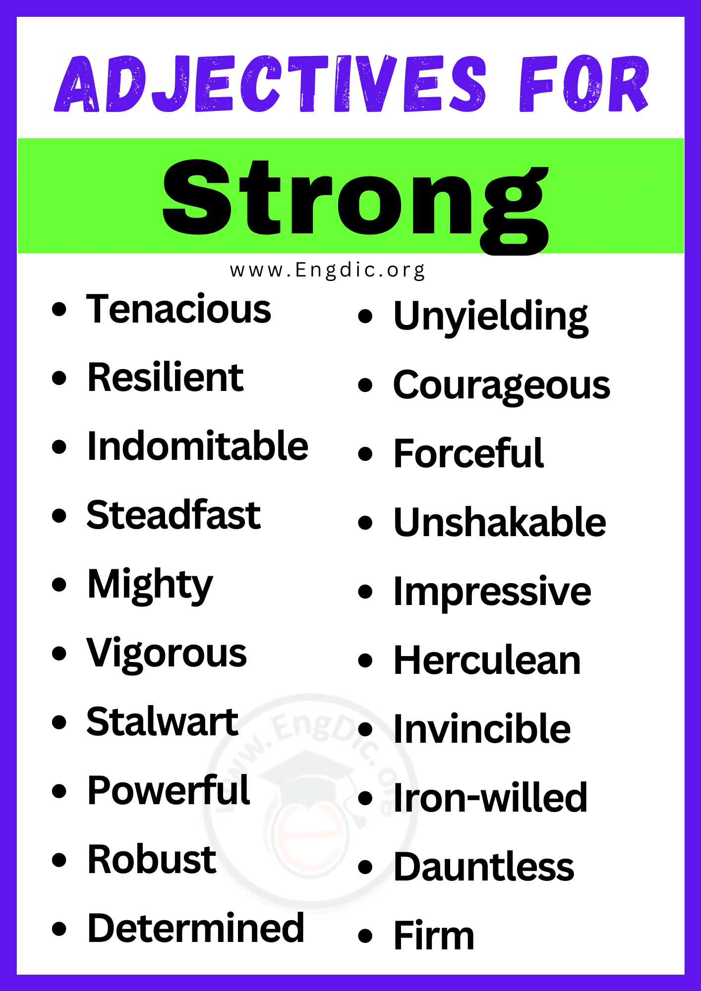 Adjectives for Strong