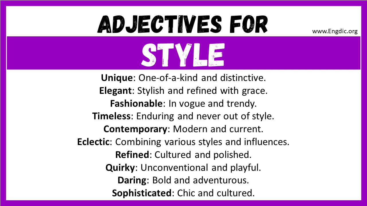 Adjectives for Style