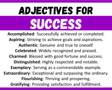 20+ Best Words to Describe Success, Adjectives for Success