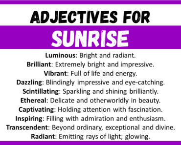 20+ Best Words to Describe Sunrise, Adjectives for Sunrise