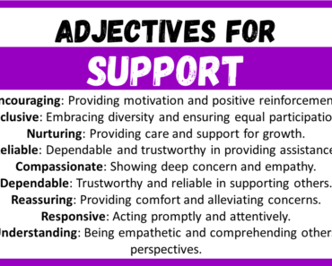 20+ Best Words to Describe Support, Adjectives for Support
