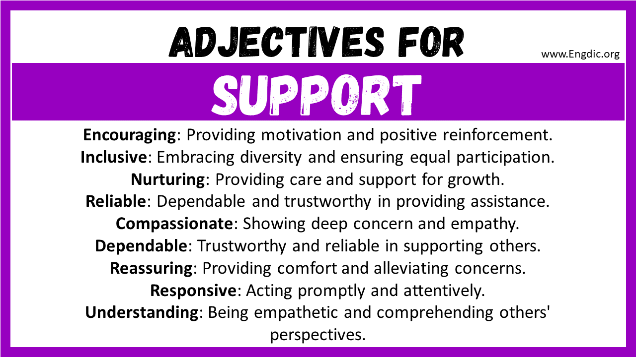 Adjectives for Support
