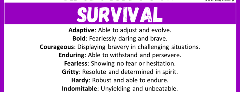 20+ Best Words to Describe Survival, Adjectives for Survival