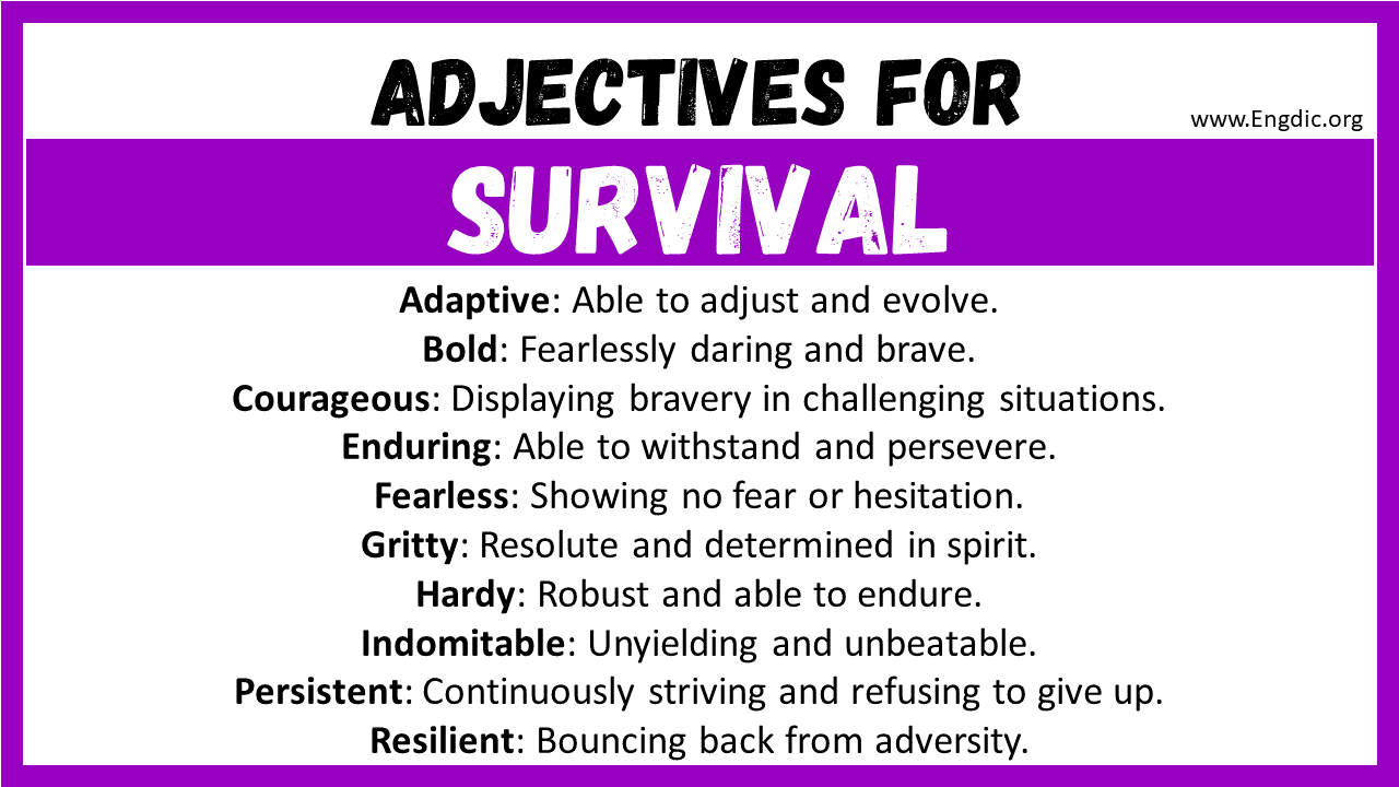 Adjectives for Survival