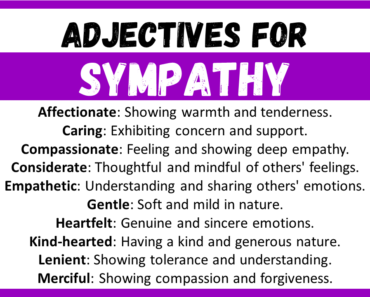 20+ Best Words to Describe Sympathy, Adjectives for Sympathy