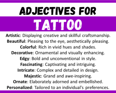 20+ Best Words to Describe Tattoo, Adjectives for Tattoo