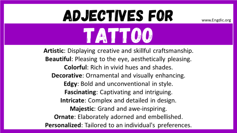 20+ Best Words to Describe Tattoo, Adjectives for Tattoo - EngDic