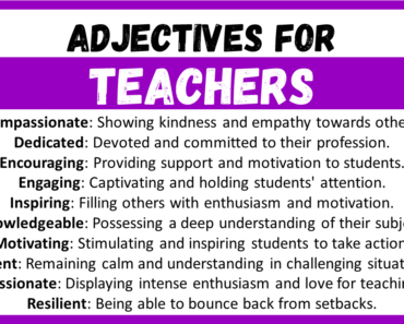 20+ Best Words to Describe Teachers, Adjectives for Teachers