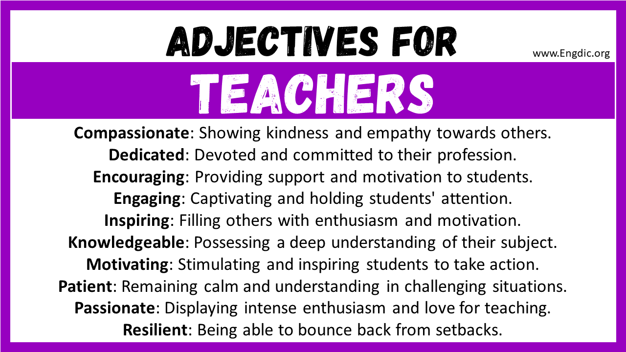 Adjectives for Teachers