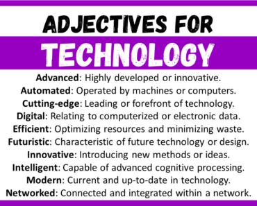 20+ Best Words to Describe Technology, Adjectives for Technology