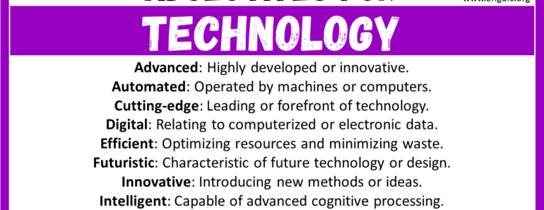 20+ Best Words to Describe Technology, Adjectives for Technology