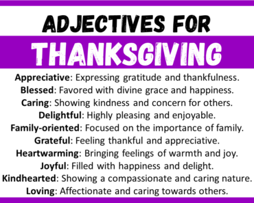 20+ Best Words to Describe Thanksgiving, Adjectives for Thanksgiving