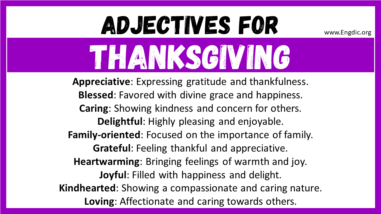 Adjectives for Thanksgiving