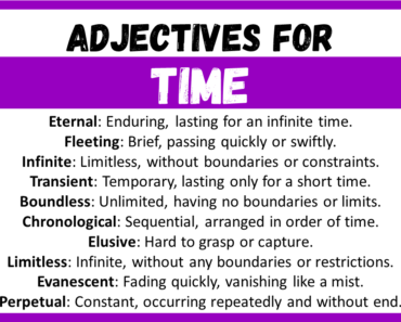 20+ Best Words to Describe Time, Adjectives for Time