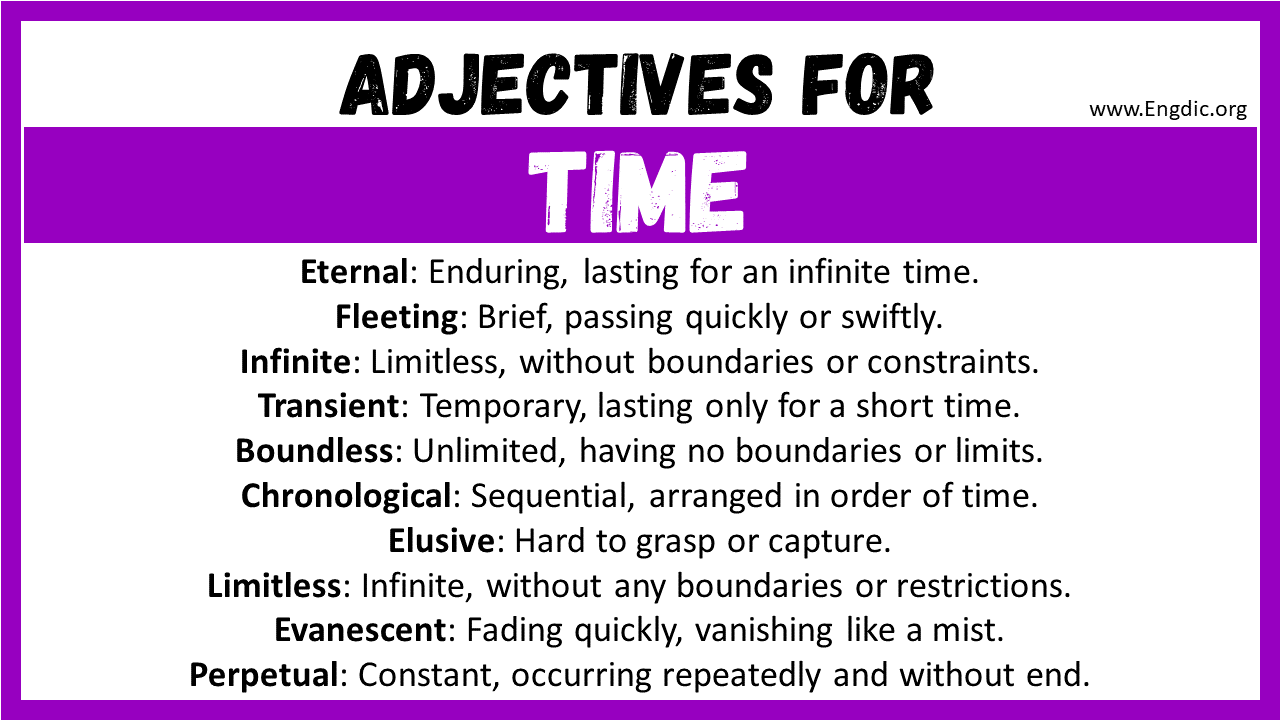 Adjectives for Time