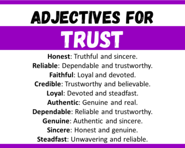 20+ Best Words to Describe Trust, Adjectives for Trust