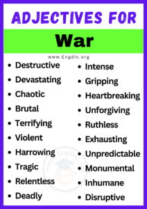 how to describe war creative writing