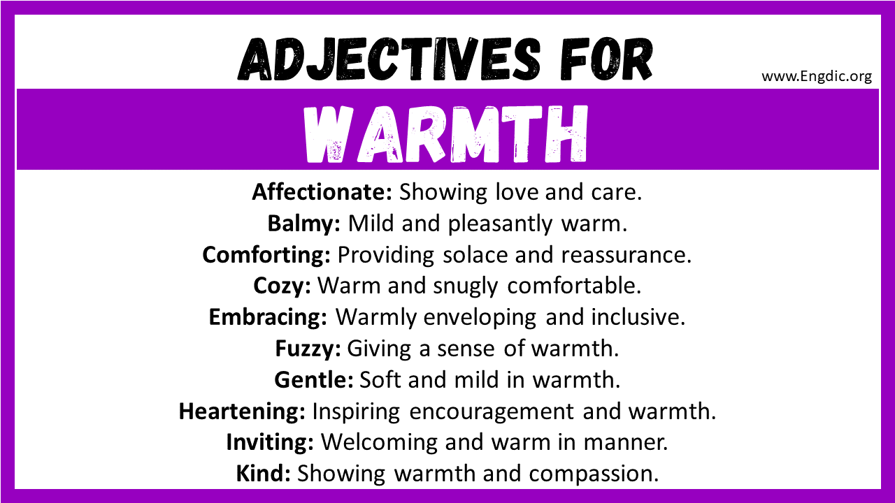Adjectives for Warmth