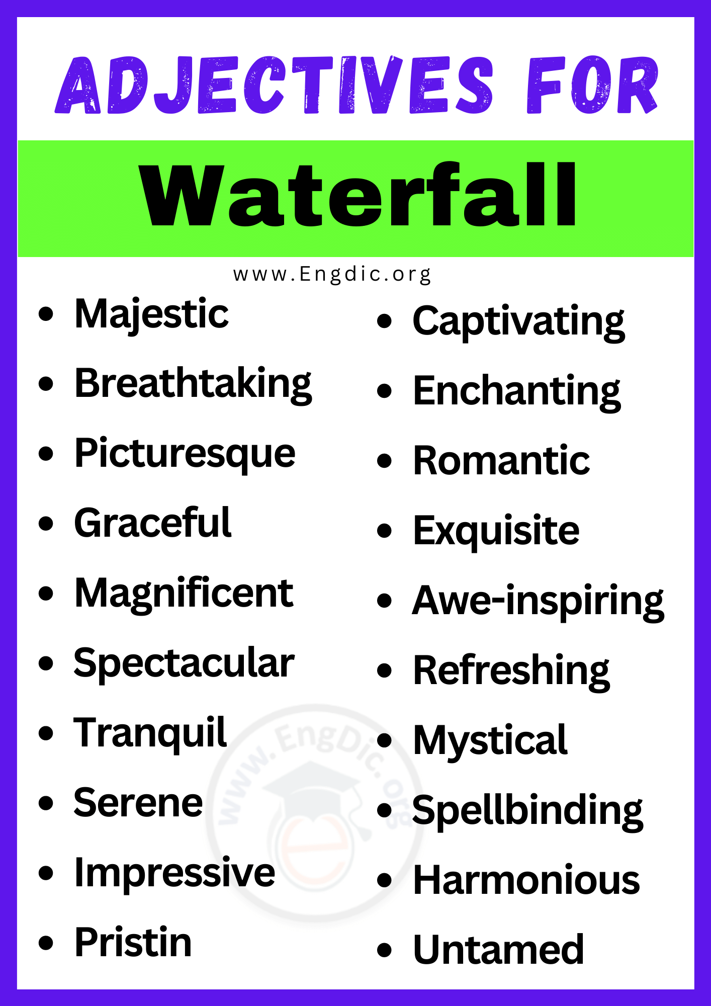 Adjectives for Waterfall