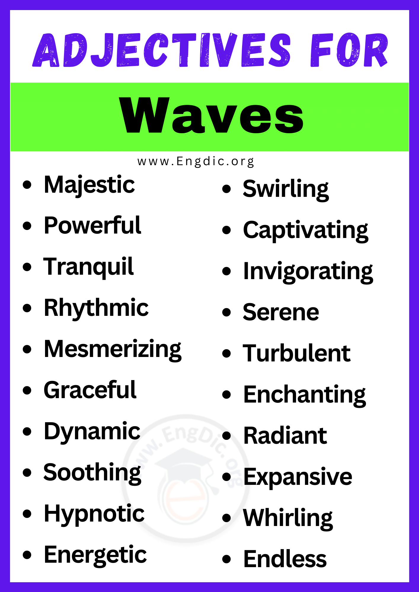 Adjectives for Waves