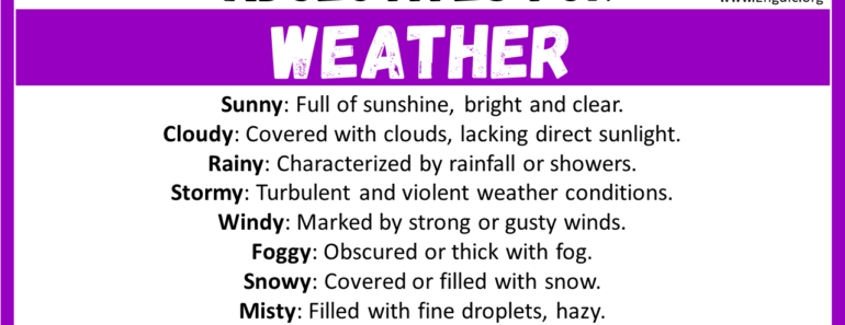 20+ Best Words to Describe Weather, Adjectives for Weather