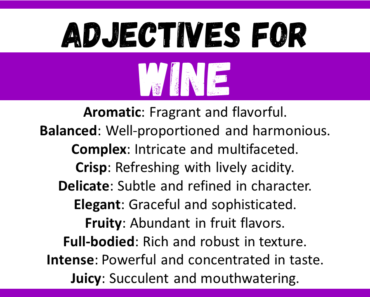 20+ Best Words to Describe Wine, Adjectives for Wine