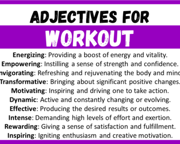 20+ Best Words to Describe Workout, Adjectives for Workout