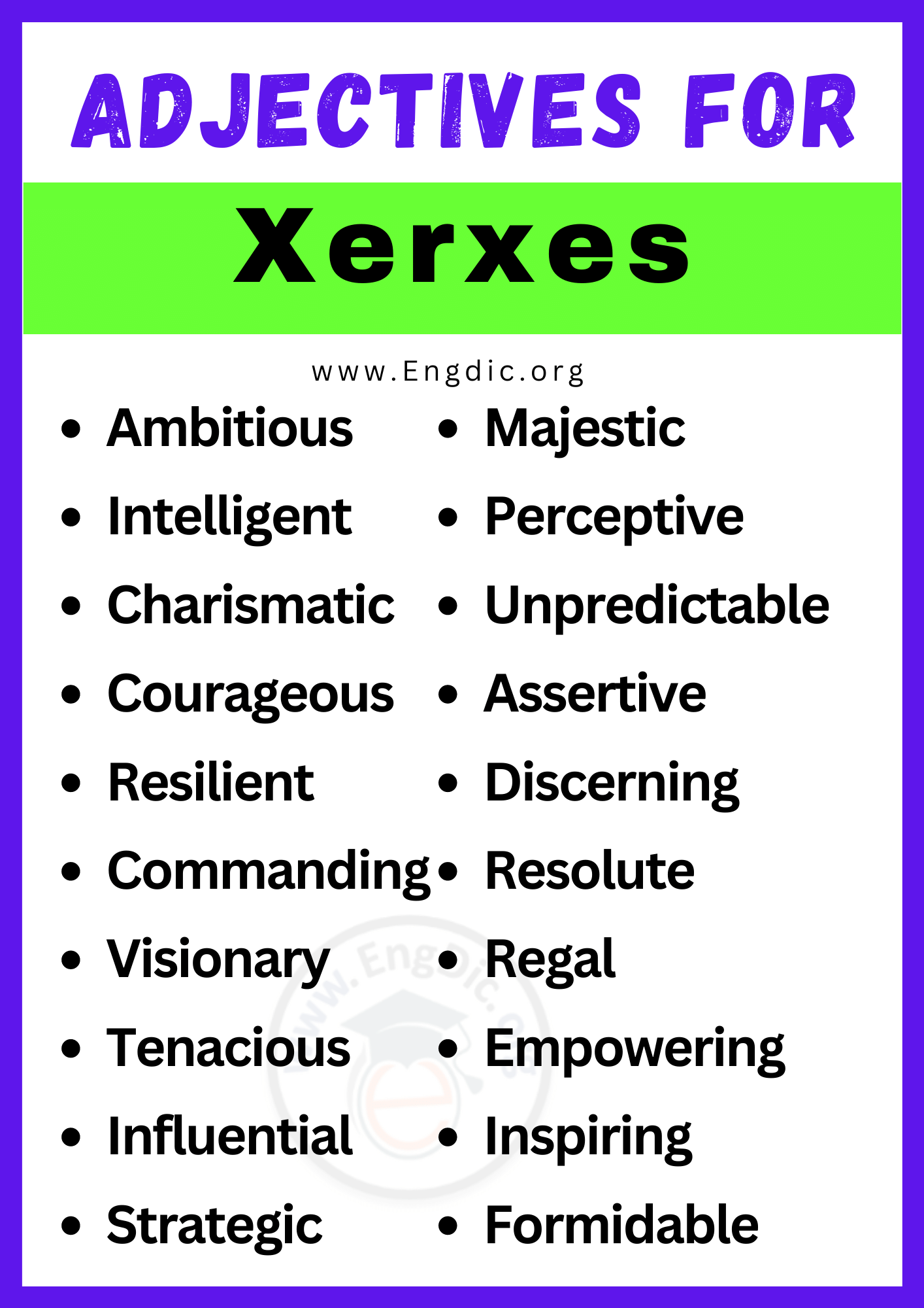 Adjectives for Xerxes