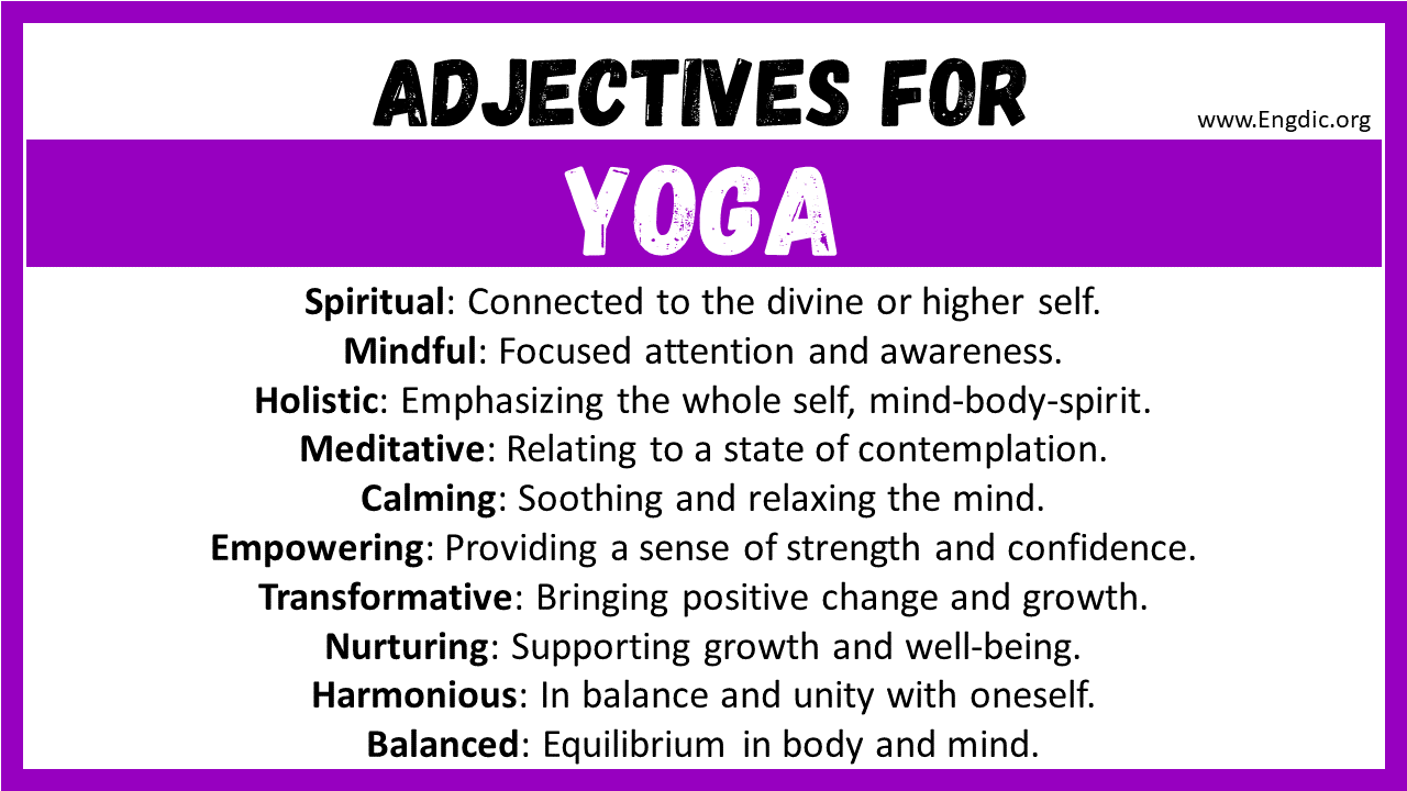 Adjectives for Yoga