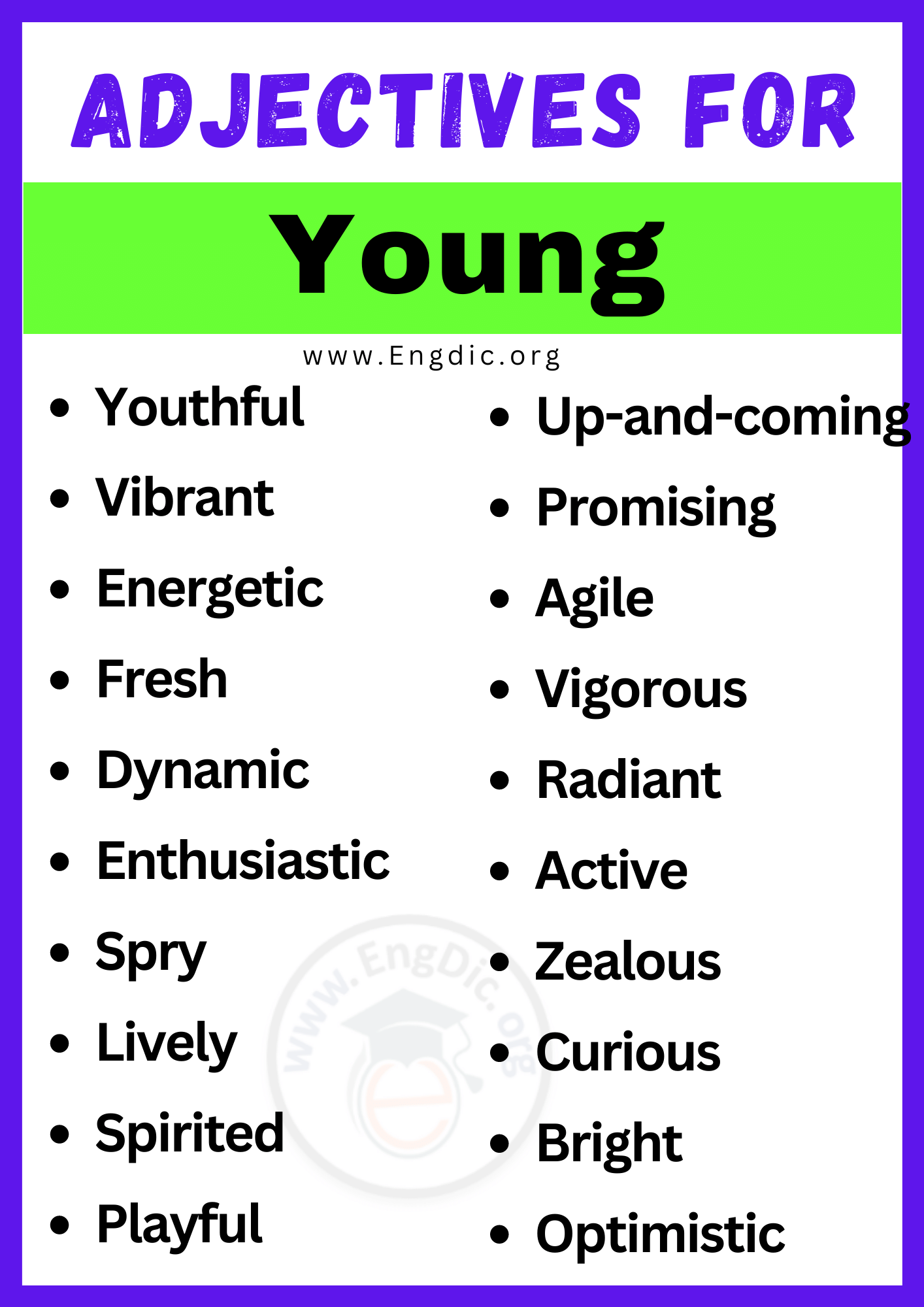 Adjectives for Young