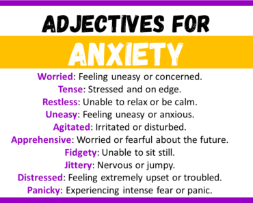 20+ Best Words to Describe Anxiety, Adjectives for Anxiety
