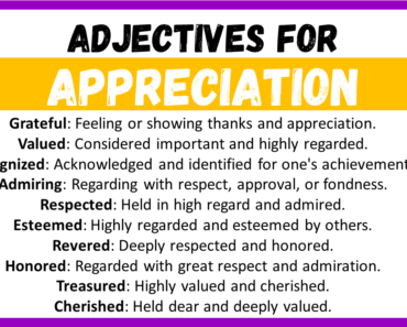 20+ Best Words to Describe Appreciation, Adjectives for Appreciation