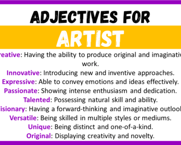 20+ Best Words to Describe Artist, Adjectives for Artist