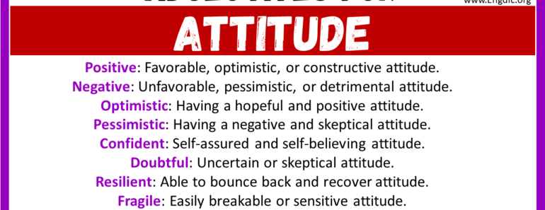 20+ Best Words to Describe Attitude, Adjectives for Attitude