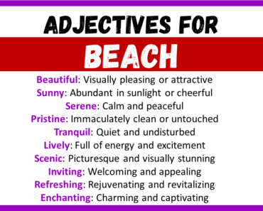 20+ Best Words to Describe Beach, Adjectives for Beach