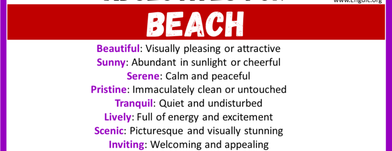 20+ Best Words to Describe Beach, Adjectives for Beach