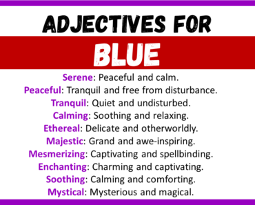 20+ Best Words to Describe Blue, Adjectives for Blue