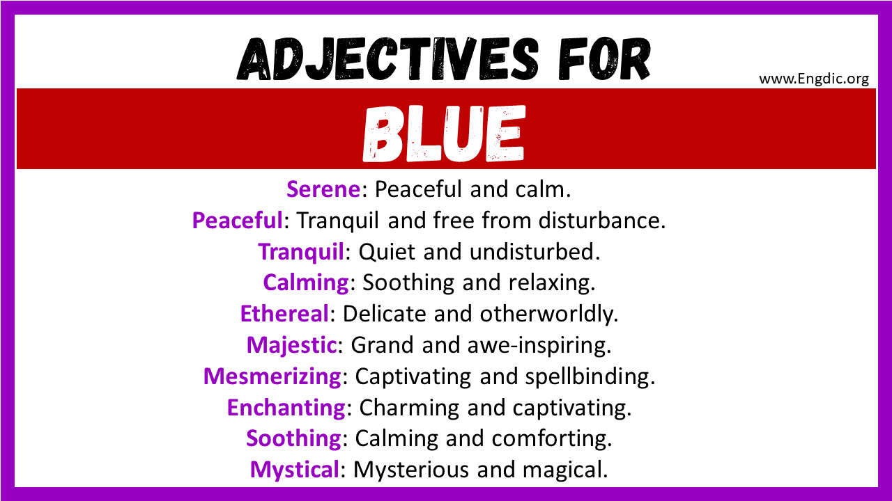 Adjectives words to describe Blue