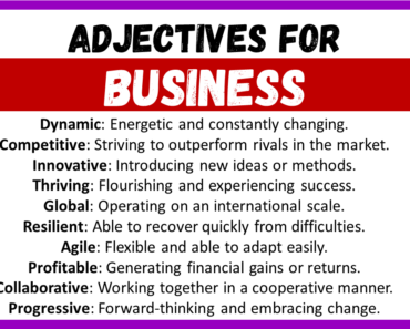 20+ Best Words to Describe Business, Adjectives for Business